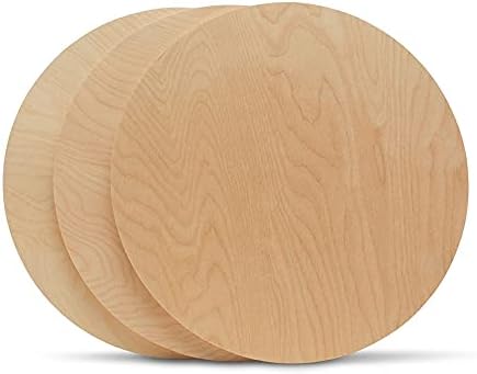 Drveni krugovi debljine 19 inča 1/2 inča, nedovršene pločice od breze, pakiranje od 3 drvena kruga za obrt i praznine za