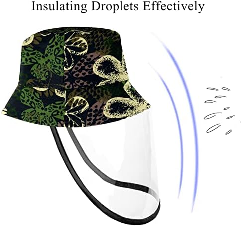 Zaštitni šešir za odrasle sa štitom za lice, ribarska šešira protiv sunca, apstraktna umjetnička leptira zelena retro