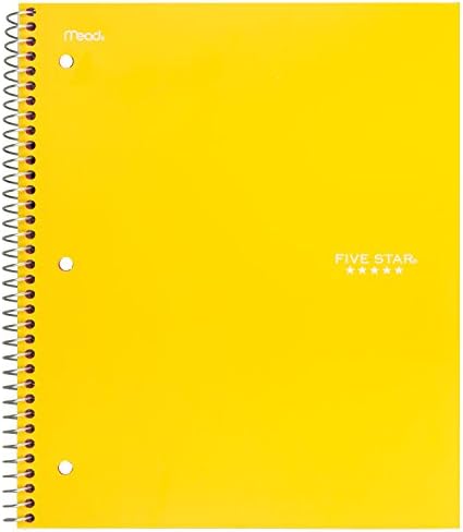 Spiralna bilježnica s pet zvjezdica, 1 predmet, široki vlastiti papir, 100 listova, 10-1/2 x 8, žuto