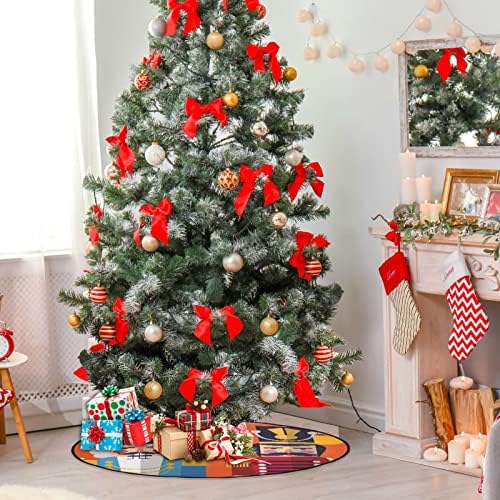 Cupada Nutcracker igračka smiješne prostirke za božićno drvce vodootporna suknja drveća, narančasta božićna božićna božićna