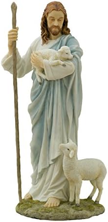 11.38 inča Isus, dekorativna figurica pastira, pastelna boja