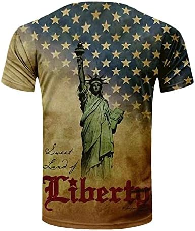 Zvijezde i pruge Print majica za muškarce American zastave USA Nezavisnost Dan 4. srpnja majice majice Vojnici majice kratkih