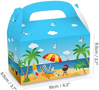 Cosfan 12 PCS plaže Tematske zabave Boxovi, plava havajska zabava favorizira kutiju, ljetni rođendanske kutije s bombonima