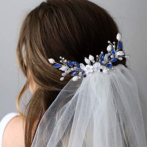 Vjenčani češalj za kosu Srebrni cvijet Pribor za vjenčanu kosu od rhinestona za žene i djevojke