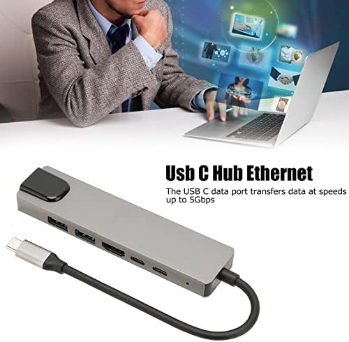 Hub Type C za HDTV 6 u 1, USB hub C, multimedijsko sučelje 4k HD, USB adapter C, многопортовый USB adapter, USB port C Ethernet