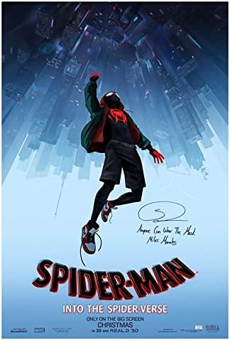 Shamick Moore potpisao je autogram Spider-Mana na originalnom filmskom plakatu veličine 27 do 40, s posebnim natpisom