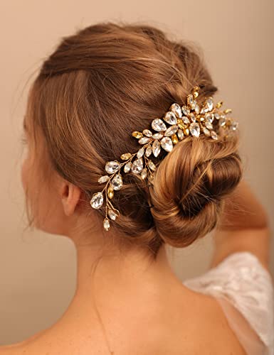 Vjenčani češalj za kosu od rhinestona u obliku suze ručno izrađeni kristalni češalj za kosu vjenčano pokrivalo za glavu kopča