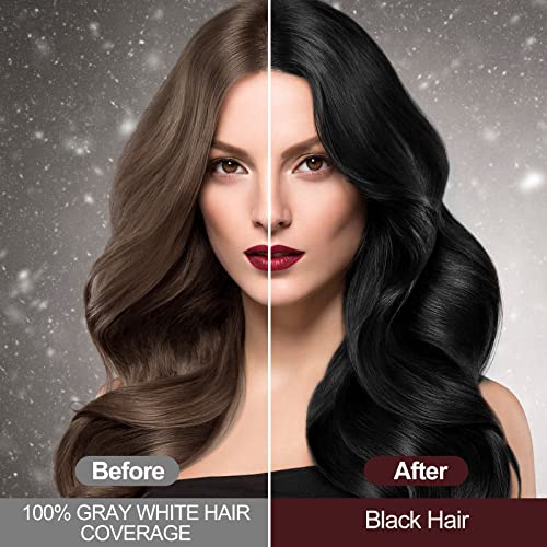 Šampon za bojanje kose u crnoj boji 3 u 1 za sijedu kosu, lagana boja za kosu u crnoj boji, Instant šampon za bojanje kose-