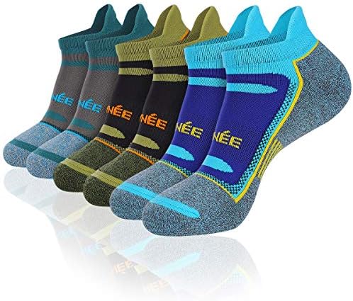 Muške čarape za trčanje od 6 pakiranja s jastukom sportske čarape s niskim izrezom crne čarape veličine 10-13