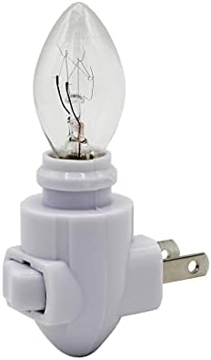 Plug-in Night Light uključuje žarulju od 4 vata, bijelu plastiku, izvrsnu za izradu ukrasnih noćnih svjetiljki vlastitim