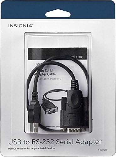Insignia 1.3 'USB-to-RS-232 PDA/serijski adapter kabel, Model: NS-PU99501, Black