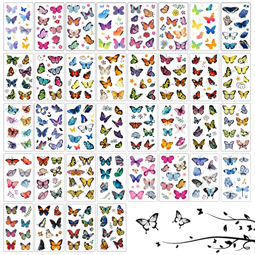 72 lista privremenih tetovaža leptira za djevojčice, žene i djecu, šarene naljepnice za tetovaže leptira za umjetnost tijela,