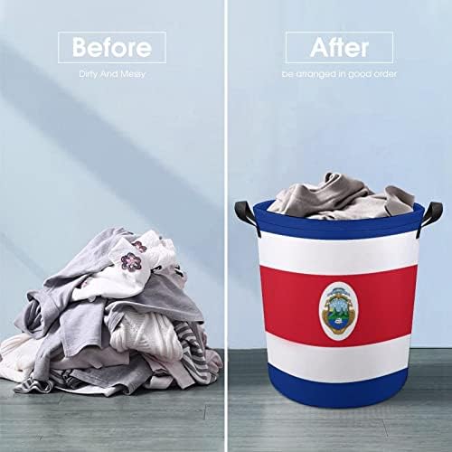 Košara za rublje s zastavom Kostarike sklopiva visoka košara za odjeću s ručkama torba za pohranu