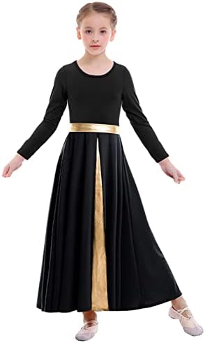 Z & X Girls Hvalite plesnu haljinu puna dužina suknja s ljuljačkom liturgijskog ogrtača likurgijskog ogrtača lirična plesna