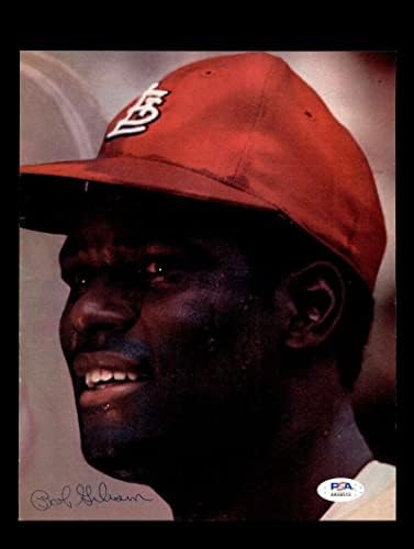 Bob Gibson PSA DNA CoA potpisao 8x10 Vintage Photo Autograph Cardinali - Autografirani MLB fotografije