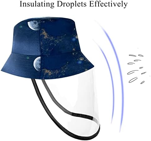 Zaštitni šešir za odrasle sa štitom za lice, ribarska šešira protiv sunca, svemir svemir Zemljina mjesec