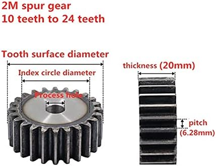 Cilindrični zupčanik od 2 do 10 zuba / 24 zuba debljina čeličnih zuba od 20 mm površina zupčanika motora je kaljena