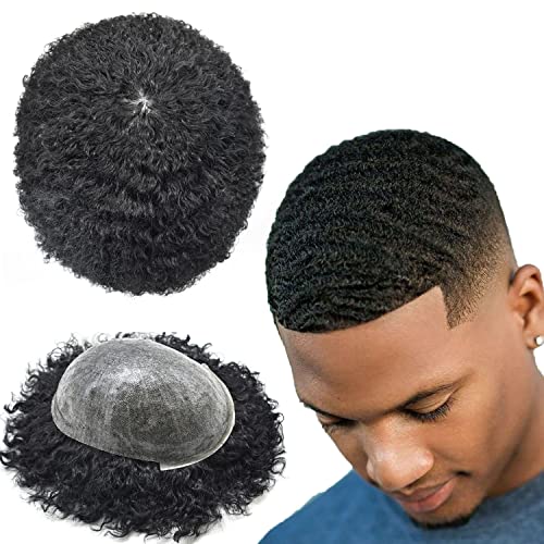 Pramenovi kose za crne muškarce, izdržljivi, potpuno poli Muški, pleteni, remi, kovrčava teksturirana ljudska afro perika,