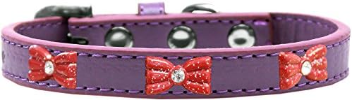 Mirage Proizvodi za kućne ljubimce Glitter Bow Widget Dogs, veličina 10, lavanda/crvena
