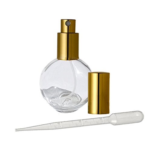 15 ml okrugli globus stakleni patum za parfem boca, s sjajnom zlatnom kapicom za raspršivanje, 1/2 oz napunite bocu s kolonom