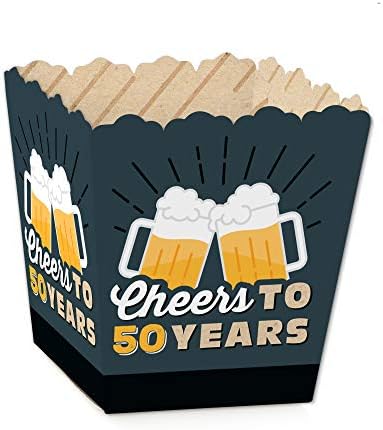 Velika točka sreće Živjeli i piva do 50 godina - Kutije za zabavu za zabavu - Obojice za bombone za zabavu za 50. rođendan