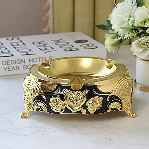 Europski metalni pepeljarski ukrasi daju poklone zlatne srebrne dnevne sobe čaj za čaj hotel ashtrays desktop ukrasi d2-19x7cm