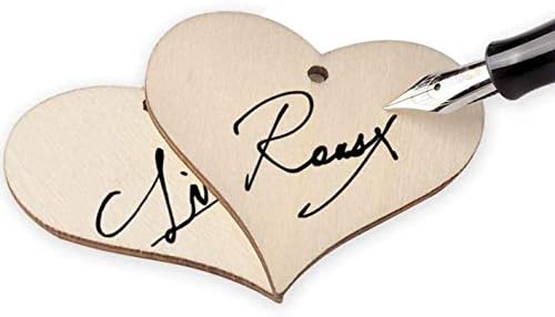 LASSUM 50 kom 1,57 inčni drveni komadi ljubavnog srca prazne oznake s imenima drvene naljepnice za vjenčanje _ umjetnički
