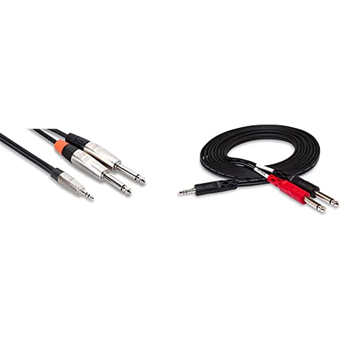 HOSA HMP-006Y Rean 3,5 mm TRS do dvostrukog 1/4 inča TS Pro Stereo Breaking kabel, duljina kabela od 6 stopa, 24 AWG OFC