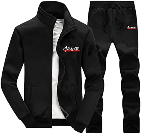 TrackSuits za muškarce 2 komada odijela pune jakne s patentnim zatvaračem i jogging hlače Sports Set Slim Fit casum casumn