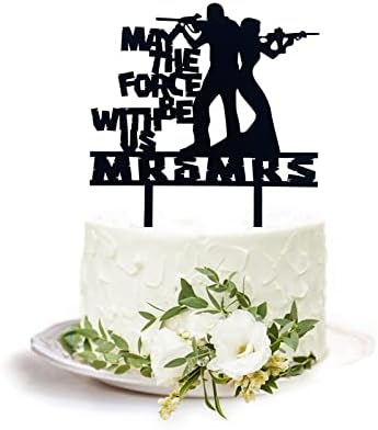 Teški pištolj za vjenčanu tortu - Neka sila bude s američkim tortama Topper Smiješno gospodin i gospođa Torta Topper za vjenčanje/godišnjicu/Dekor
