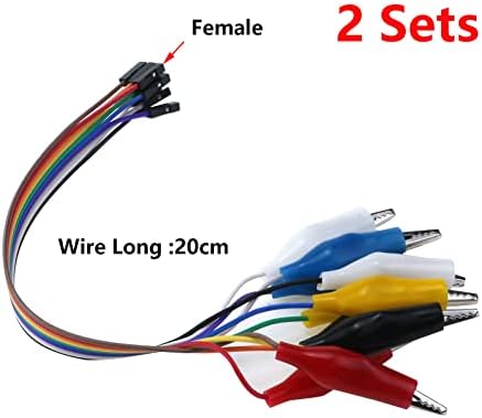 Antrader 2 komada Aligator Clip to Wire 10 pin 20 cm za LED trake/testne vodiče/ploča/Raspberry Pi