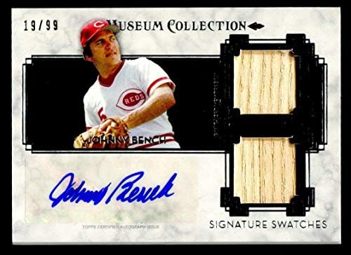 Johnny Bench Autografirani 2014. Muzejska kolekcija Memorabilia Card Game -a Memorabilia 19/99 - MLB Autographed igra rabljena