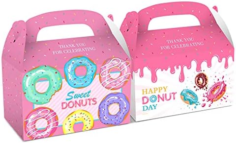 12 Pack Donut Party Favor Office, Sweet Donut Candy Boxes za djecu za djecu rođendansku zabavu Box Box Goodie Togs Sweet