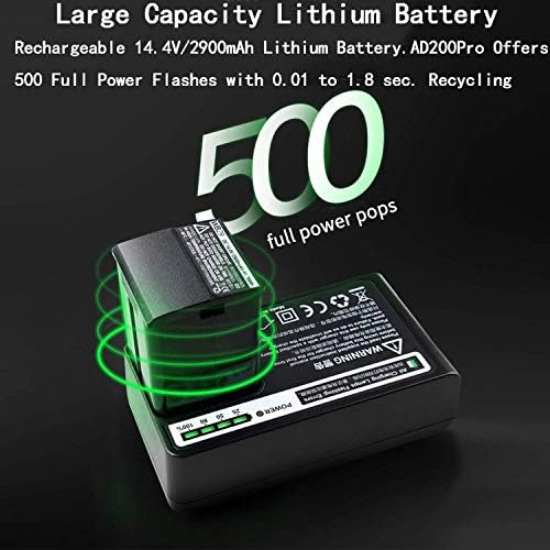 Godox AD200Pro Pocket Flash, prijenosni brzi Speedlite s 200ws 2,4G HSS 1/8000S, lagana kompaktna strobo svjetlo, 2900mAh