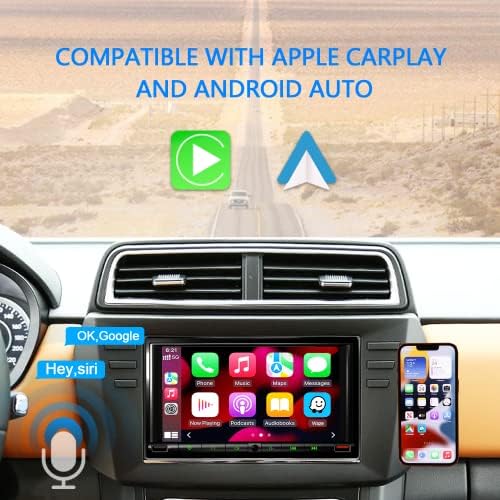 1280 × 720 HD zaslon osjetljivog na dodir s sigurnosnom kamerom, 7 -inčni dvostruki DIN automobil stereo s Apple CarPlayom