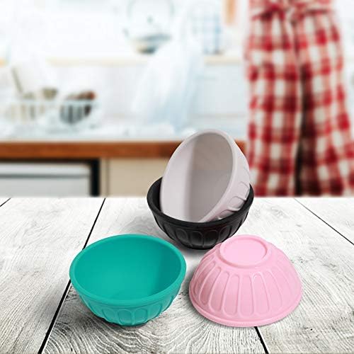 Tophome 4PCS silikonske zdjele za užinu za užinu u zalogaju za višekratnu upotrebu Mini zdjele Set Silikonske zdjele za začine