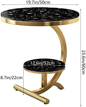 Dekor završnog stola od luksuznog mramora i više okrugli stolić za kavu s policom za odlaganje za dom i dnevni boravak /