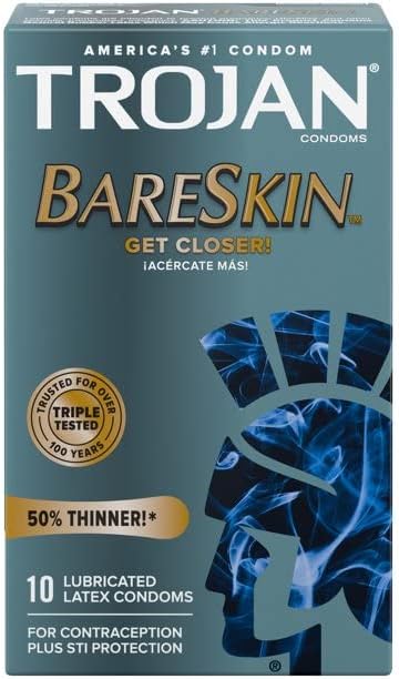 Trojan Bareskin Condom snop sa srebrnim elegantnim džepom, ultra tanki super osjetljivi lateks kondomi-10