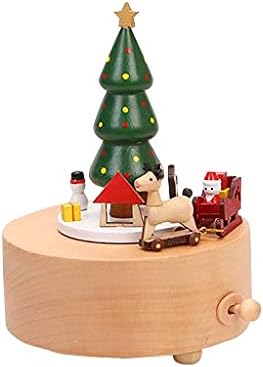 Houkai drvena glazbena kutija božićna zabava božićna karusel kutije za glazbene kutije poklon božić (boja: e, veličina