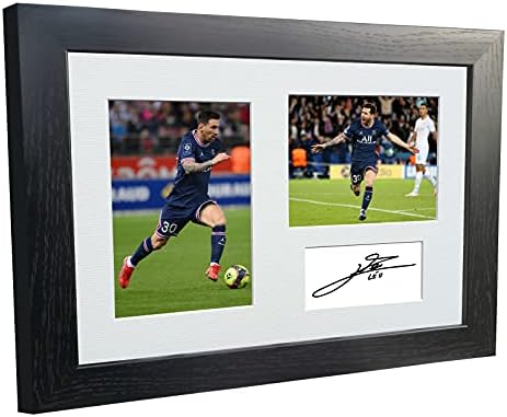 Torbe i ormarići 1258 124 Lionel Messi PSG Paris Saint-Germain s autogramom fotografija u okviru za fotografije poklon plakata,