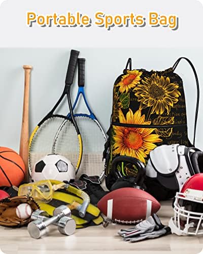 Suncokret za ruksak lagana teretana cvjetna torba s patentnim zatvaračima sportski vrećica s patentnim zatvaračem za žene