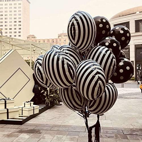 24 komada crni i bijeli prugasti baloni folija baloni zabava baloni aluminij helij baloni za zabavu za zabavu 18 inch