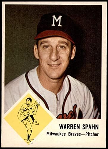 1963. Fleer 45 Warren Spahn Milwaukee Braves Ex/Mt Braves