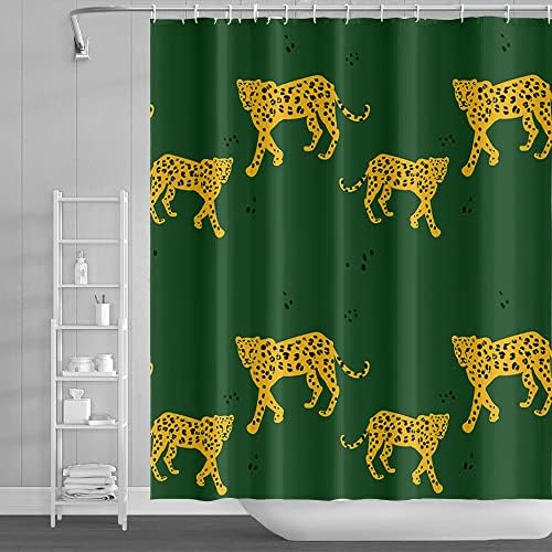 72 984 inča crtana žuta zavjesa za tuširanje geparda smiješna slatka divlja životinja zvijer cirkus Safari zavjesa za kadu