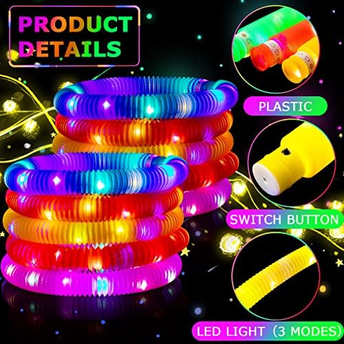 70 komada Osvijetlite cijevi Senzorne igračke senzorne cijevi za rastezanje 8 boja zabavne cijevi dekompresija senzorni igračke