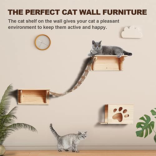 6pcs police za penjanje mačaka zidni grgeči, namještaj za mačje zidove s mačjim zidnim stepenicama i mačjim mostom i kućicama