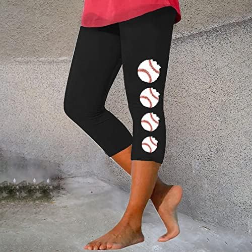 Ženske tajice za jogu s bejzbolskim printom, tajice visokog struka, Ultra mekane rastezljive udobne sportske hlače