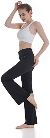 IWING ženske bootcut joga hlače s visokim strukom, redovite/visoke/sitne bootlegl osakaćene treninge pamučne hlače kontrola