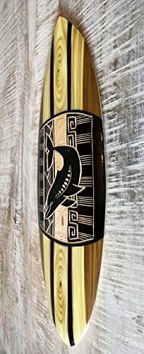 Zidni dekor od 20 - inčne drvene daske za surfanje-ručno izrađena tropska plemenska ploča-Nautički dizajn U Stilu Tiki Miech