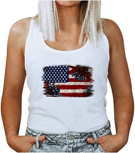 4. srpnja košulje za žene ljetne tunike bez rukava Dan neovisnosti Patriotska majica American USA zastave Tank Tops